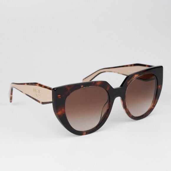 NEW Prada PR14WS 01R0A6 Tortoise Brown Gradient Oversized Women Sunglasses - Picture 6 of 13